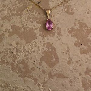 Natural pink sapphire necklace